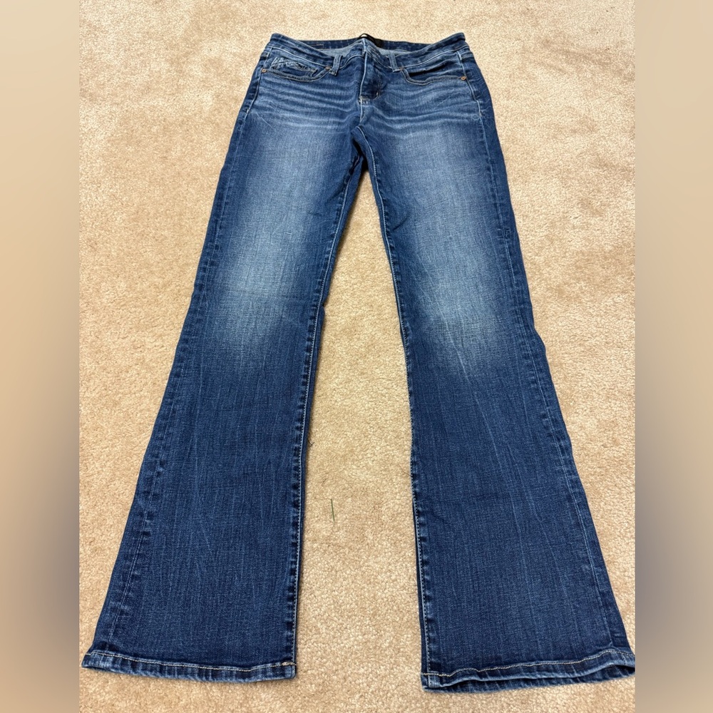 Women’s Mid Rise Buckle Black Tailored Bootcut Jeans